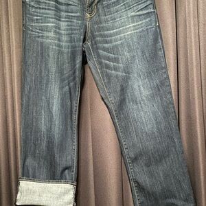 Dear John Dark Denim Wide Cuffed Jeans